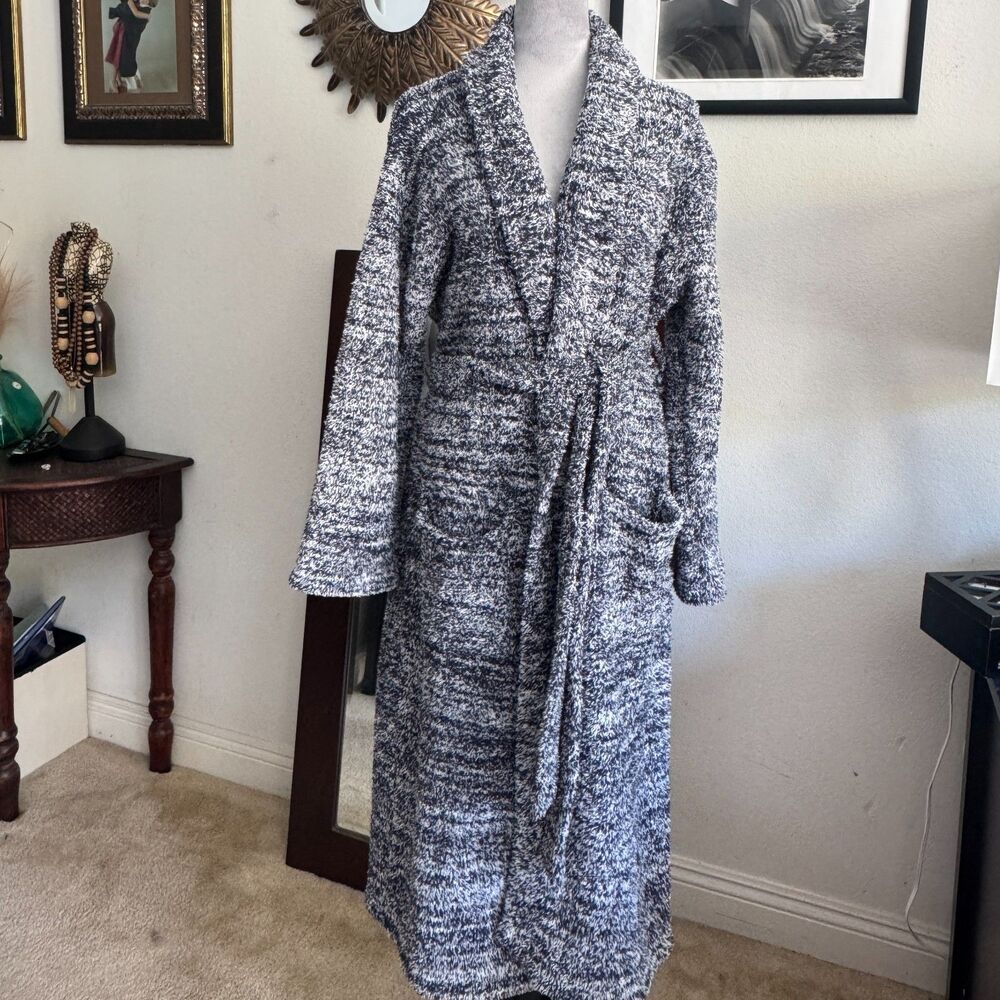 Barefoot Dreams CozyChic Size 2 Long Robe Shawl Collar Belted Cardigan